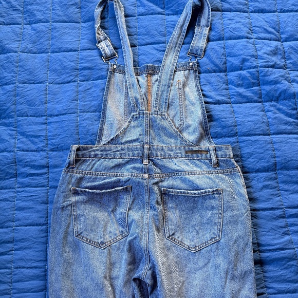 Risen Denim Distressed Overalls - Picture 2 of 3